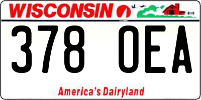 WI license plate 378OEA