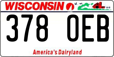 WI license plate 378OEB