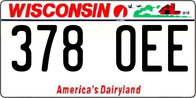 WI license plate 378OEE