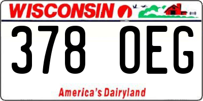 WI license plate 378OEG