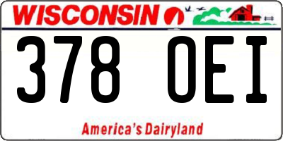 WI license plate 378OEI