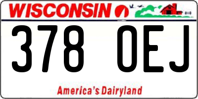 WI license plate 378OEJ