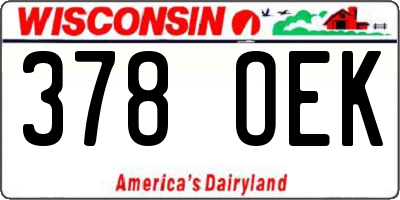 WI license plate 378OEK