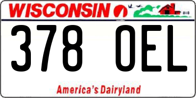 WI license plate 378OEL