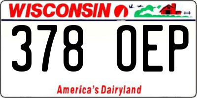 WI license plate 378OEP