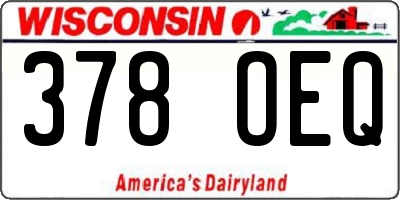 WI license plate 378OEQ
