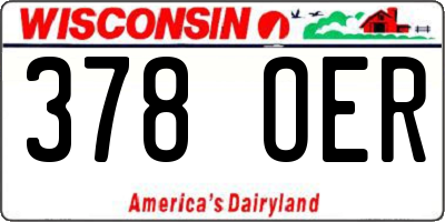 WI license plate 378OER