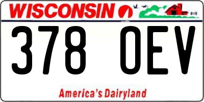 WI license plate 378OEV