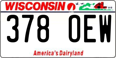 WI license plate 378OEW