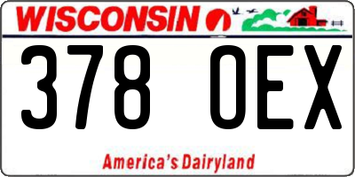 WI license plate 378OEX