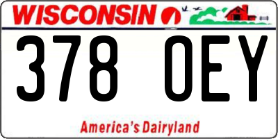 WI license plate 378OEY