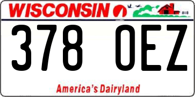 WI license plate 378OEZ