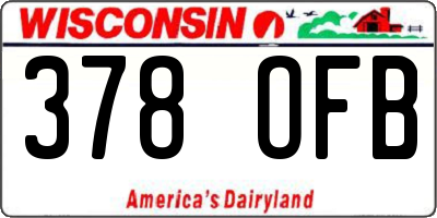 WI license plate 378OFB