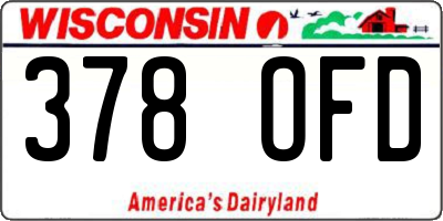 WI license plate 378OFD