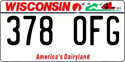 WI license plate 378OFG