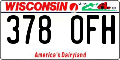 WI license plate 378OFH