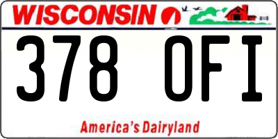 WI license plate 378OFI