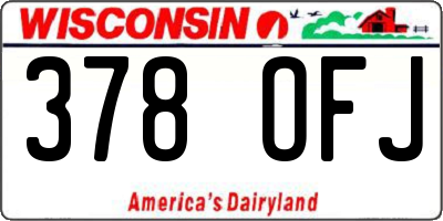 WI license plate 378OFJ