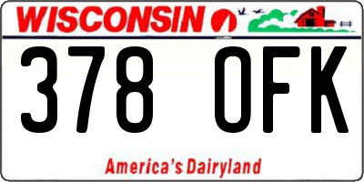 WI license plate 378OFK