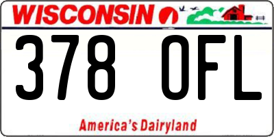 WI license plate 378OFL