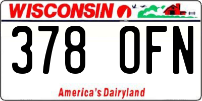 WI license plate 378OFN
