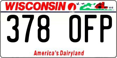 WI license plate 378OFP