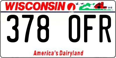 WI license plate 378OFR