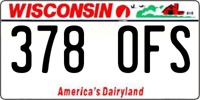 WI license plate 378OFS
