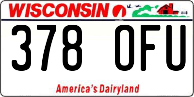 WI license plate 378OFU
