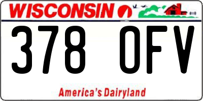 WI license plate 378OFV