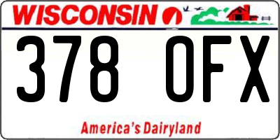 WI license plate 378OFX
