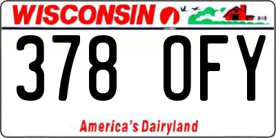 WI license plate 378OFY