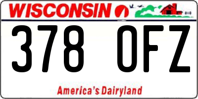 WI license plate 378OFZ