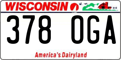 WI license plate 378OGA