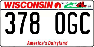 WI license plate 378OGC