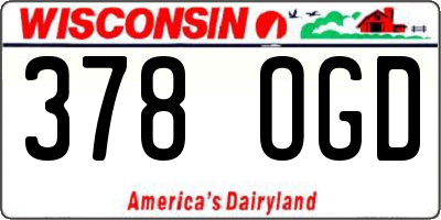 WI license plate 378OGD