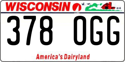 WI license plate 378OGG