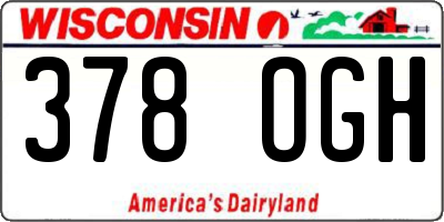 WI license plate 378OGH