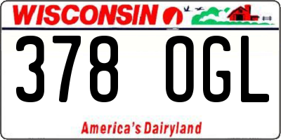 WI license plate 378OGL