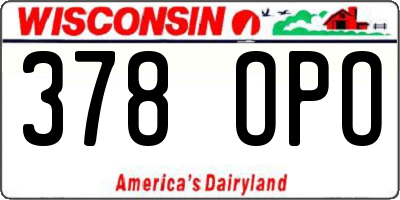 WI license plate 378OPO