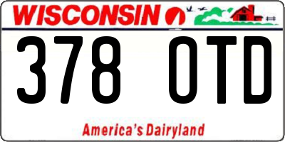 WI license plate 378OTD