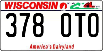 WI license plate 378OTO