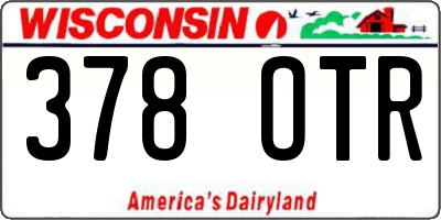 WI license plate 378OTR