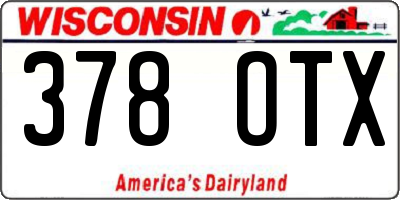 WI license plate 378OTX