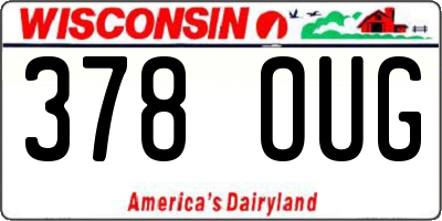WI license plate 378OUG