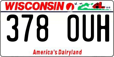WI license plate 378OUH
