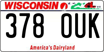 WI license plate 378OUK