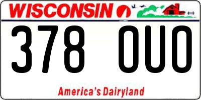 WI license plate 378OUO