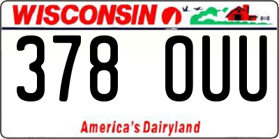 WI license plate 378OUU