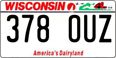 WI license plate 378OUZ